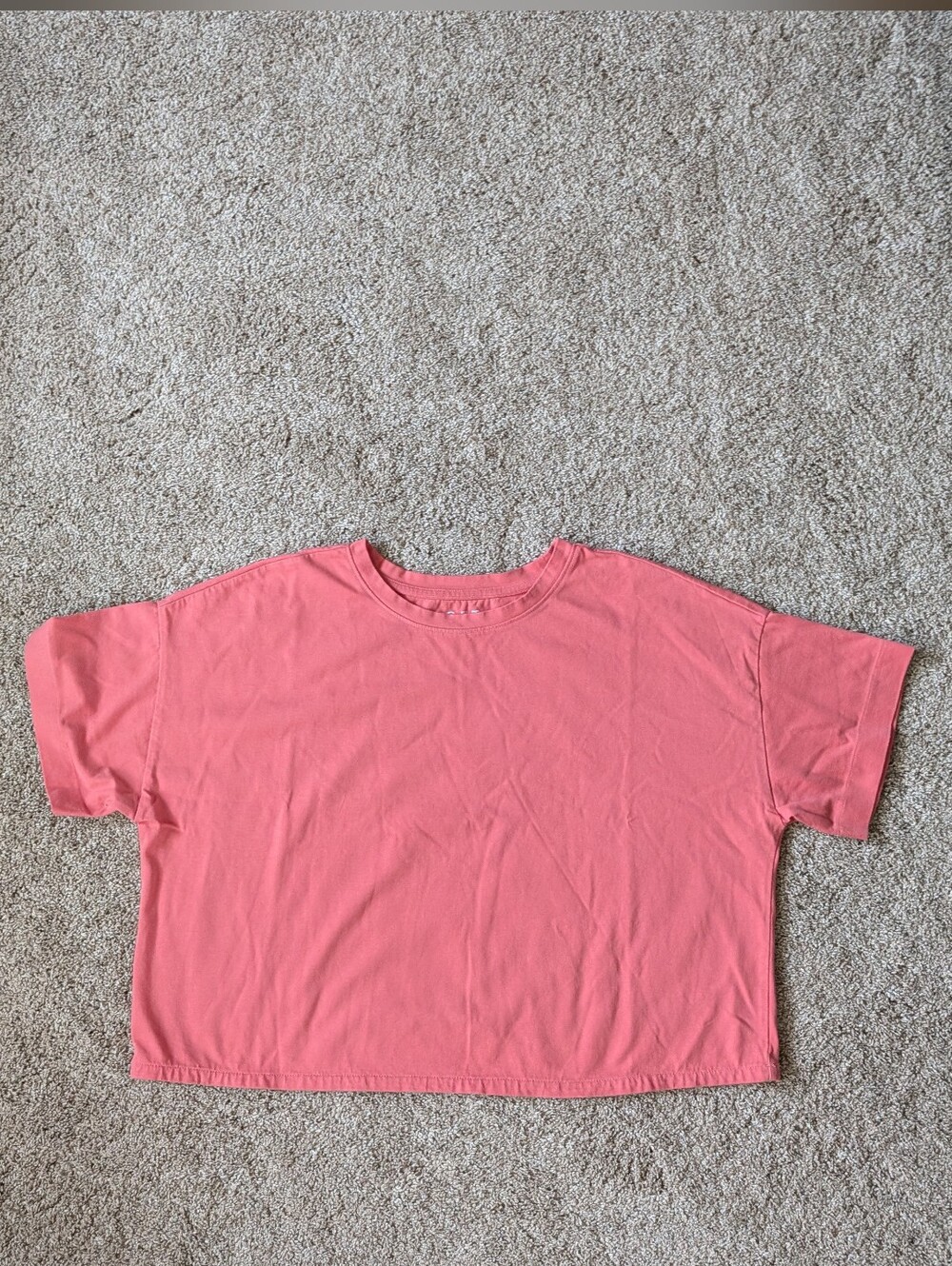 LOFT Coral Crewneck Cropped Tee XL